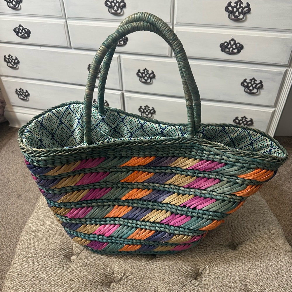 Colorful Woven Tote Bag - Picture 3 of 9